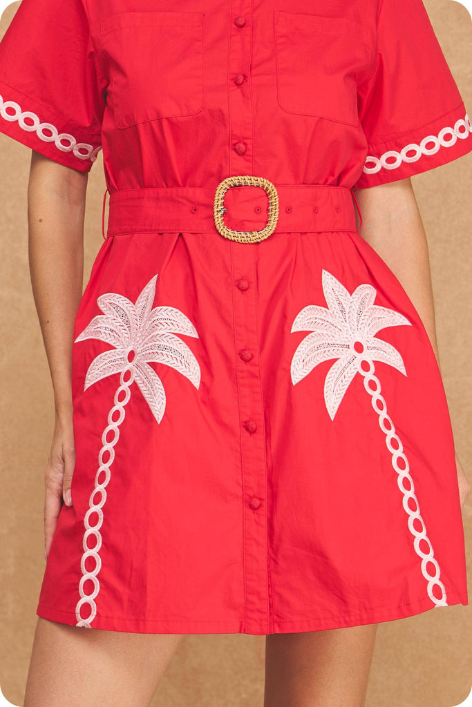 Palm Bay Embroidered Mini Dress