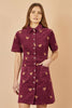 Cord Shirt Dress With Squirrel Embroidery