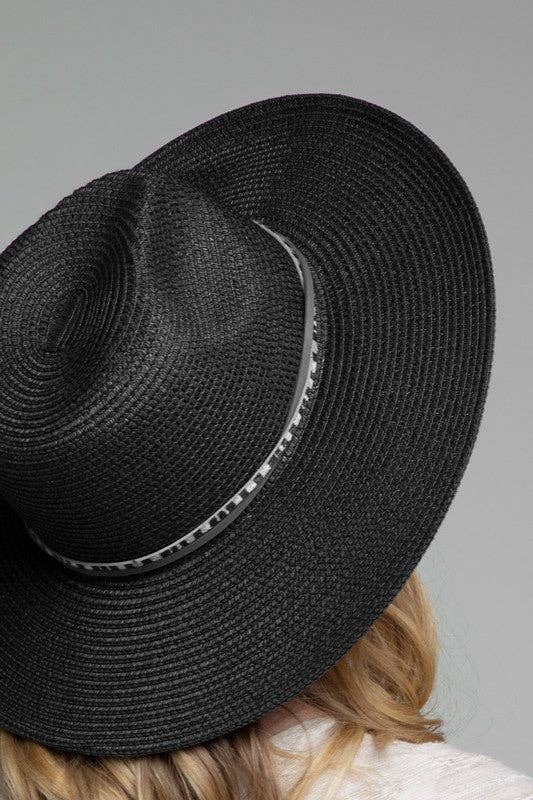 Panama Hat with Double Trim: DARK NATURAL