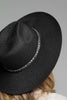 Panama Hat with Double Trim: BLACK