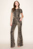 Leopard Denim Jumpsuit