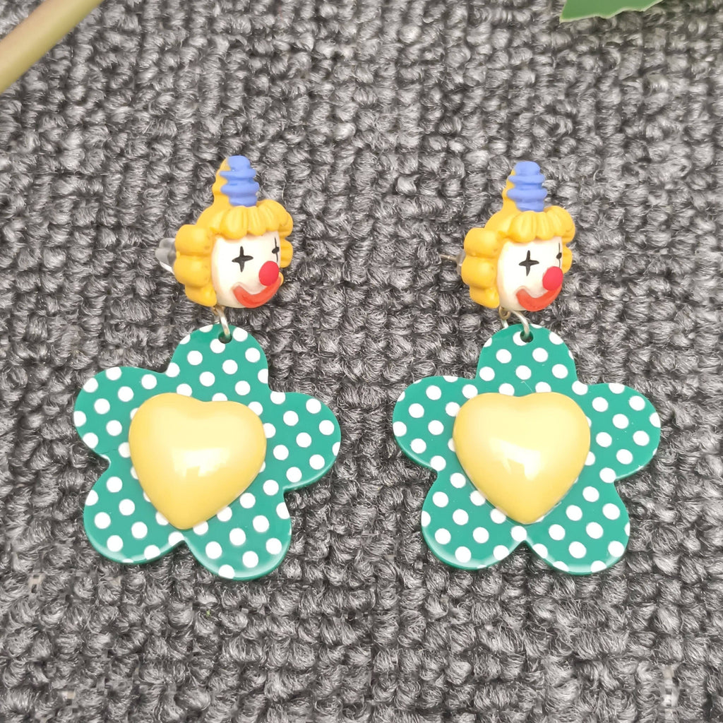Flowers Giggles Earrings: Green