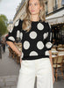 Polka Dot Short Sleeve Knitted Sweater