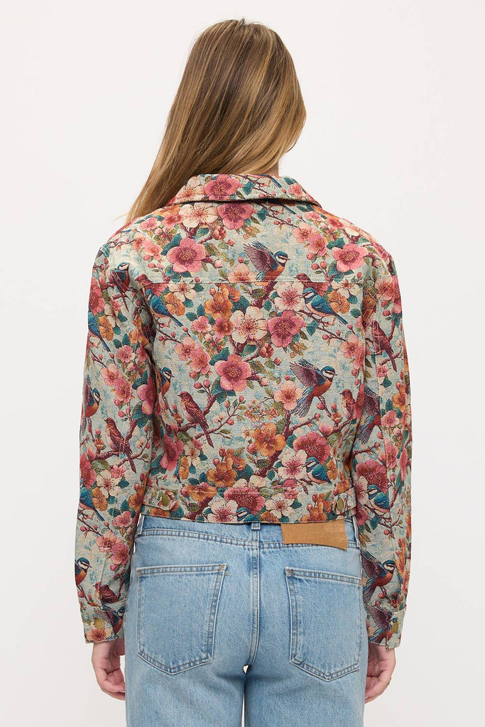 Vintage Floral Aviary Tapestry Jacket