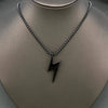 Stainless Steel Lightning  Necklace : Black