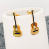 Tiny Gold Plated Guitar Earrings