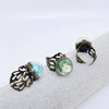 Victorian Flower And Moss Ring: Yellow