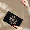 Black Velvet Embellished Evening Bag