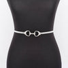 Horsebit Buckle Stretch Melta Belt: Silver