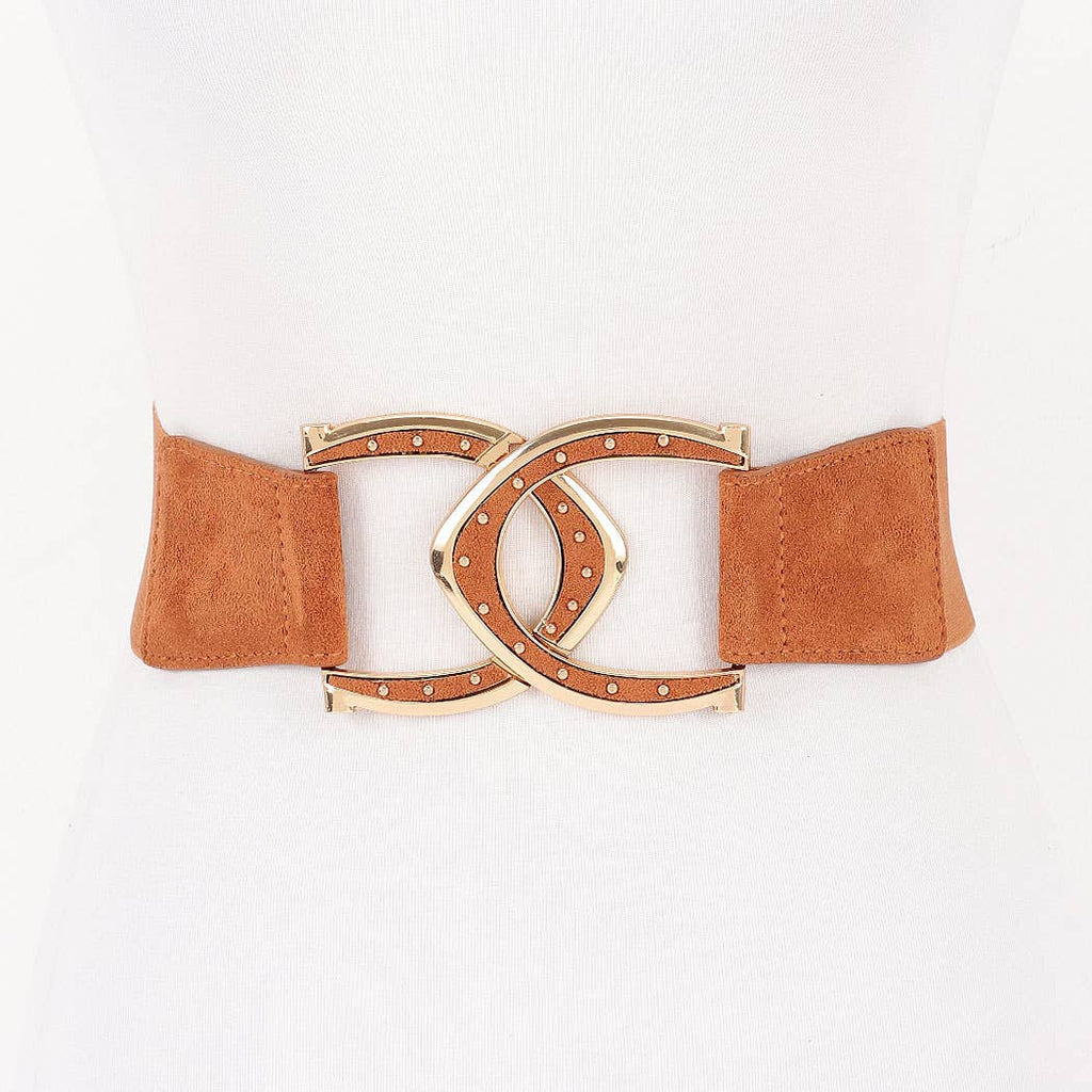 Horseshoe Stretch belt: Mocha
