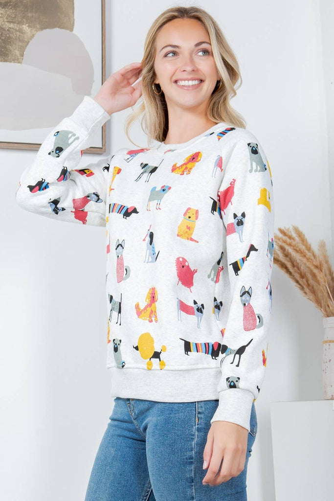 Colorful Canines Fleece Sweatshirt