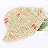 Faux Straw Cherry Sun Hat