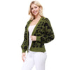 Leopard Open Front Cardigan: Magenta