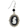 White Cat Cameo Earrings