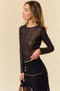 Glittery Mesh Sheer layering Top