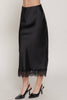 Black Satin and Lace Slip Skirt