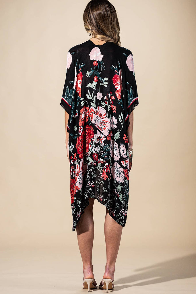 Red Flower Garden Kimono