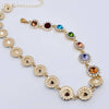 Colored Rhinestone Chain Choker Necklace