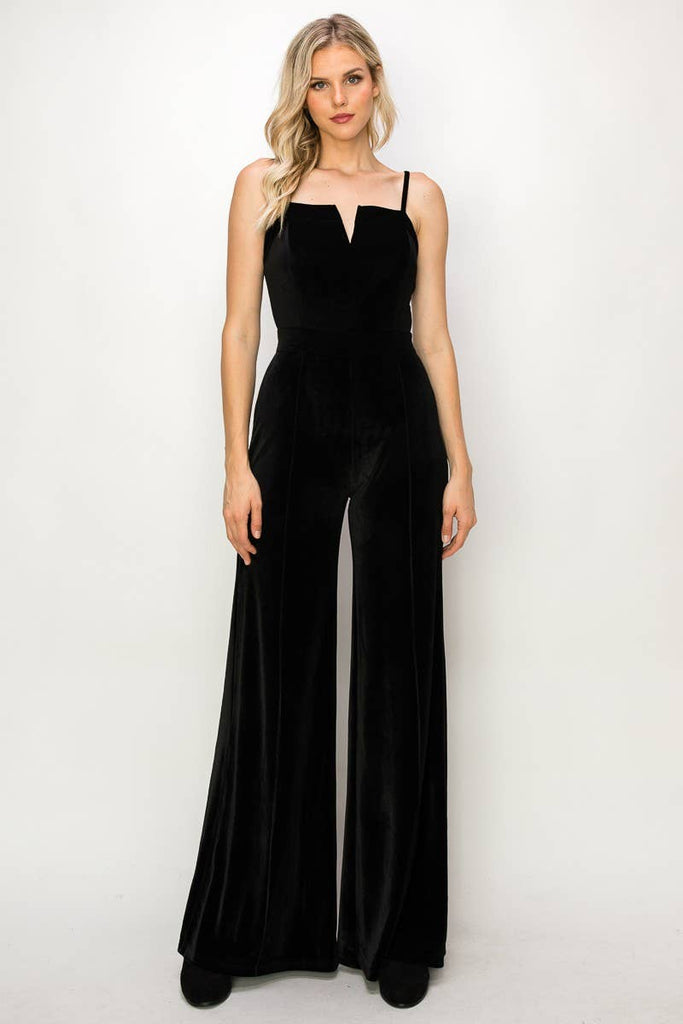 Buttery Black Velvet Jumpsuit