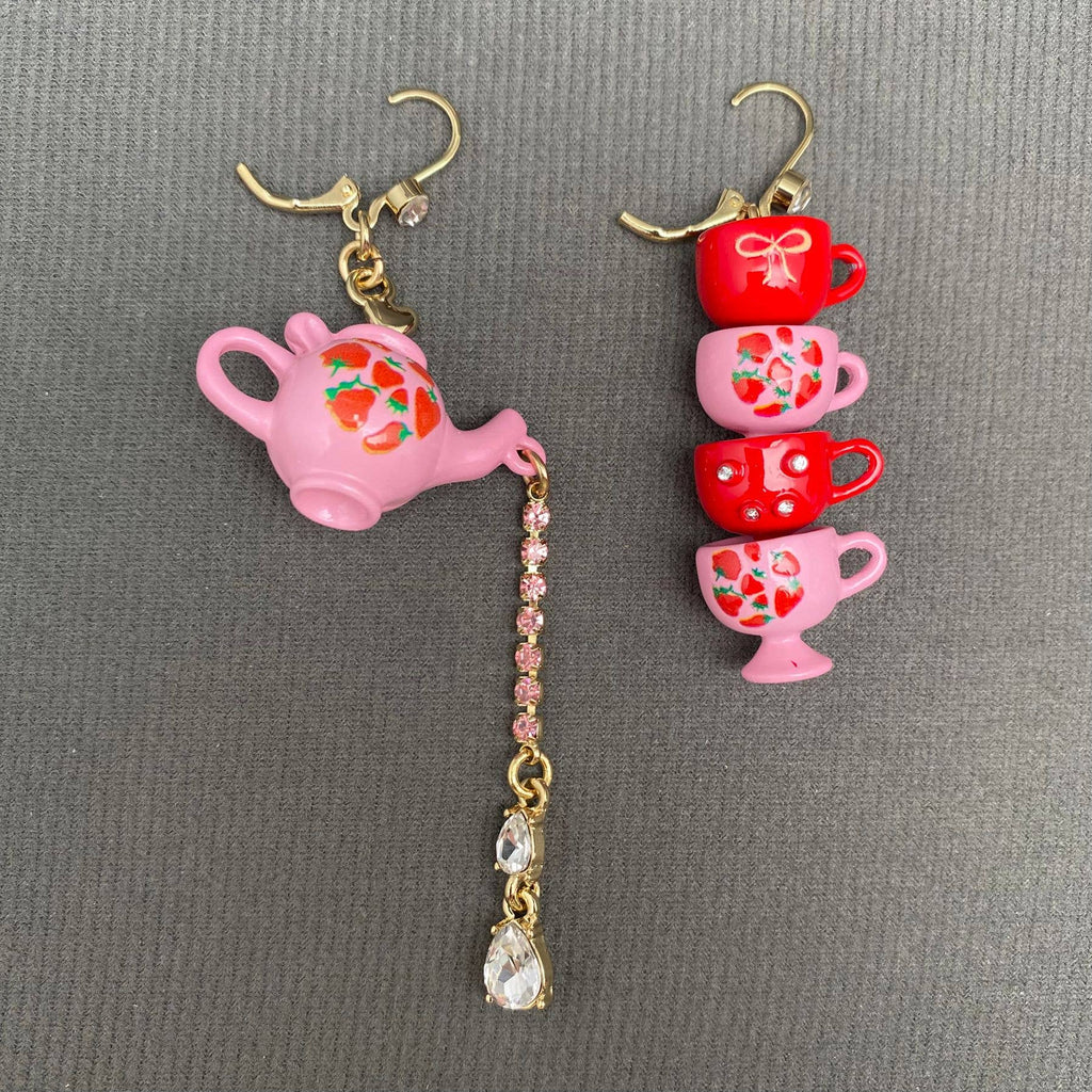 Gold Plated Teapot & Teacup Earrings
