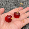 Resin Cherry Gold Plated Earrings