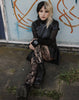 Rose Skull Net Tights: Black