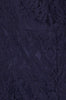 Lace Fitted Midi Dress With Flute Sleeves: Navy