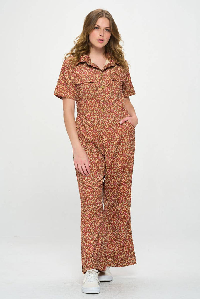 Fall Leaves Corduroy Boilersuit
