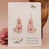 Feline Friend Flower Earrings