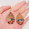 Wooden and Resin Earring: Blue Moon