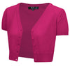 Short Sleeve Bolero Cardigan: Magenta