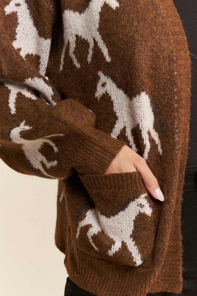 Two Tone Horse Cardigan