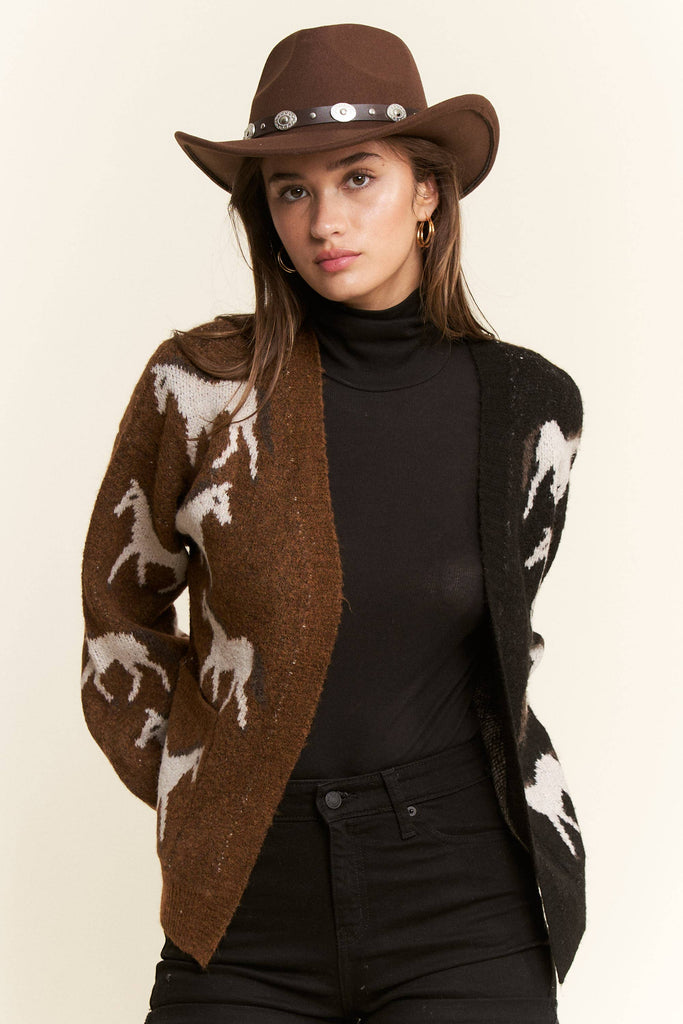 Two Tone Horse Cardigan