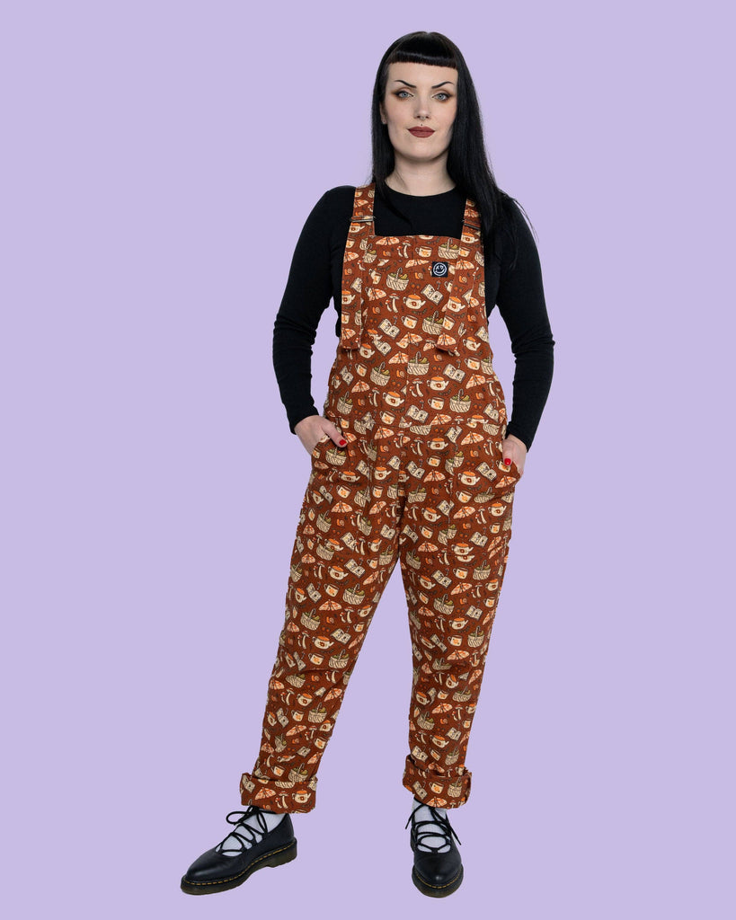 Mushroom Tea Party Stretch Dungarees