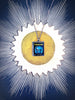 Book Locket Necklace - Frankenstein - Blue Portrait: Stainless Steel