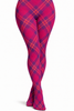 Raspberry Tartan Printed Tights