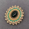 Vintage Full Rhinestone Oval Brooch