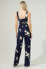 Navy Floral Jumpsuit