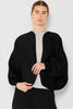 Ribbed Pleated Bolero: Black