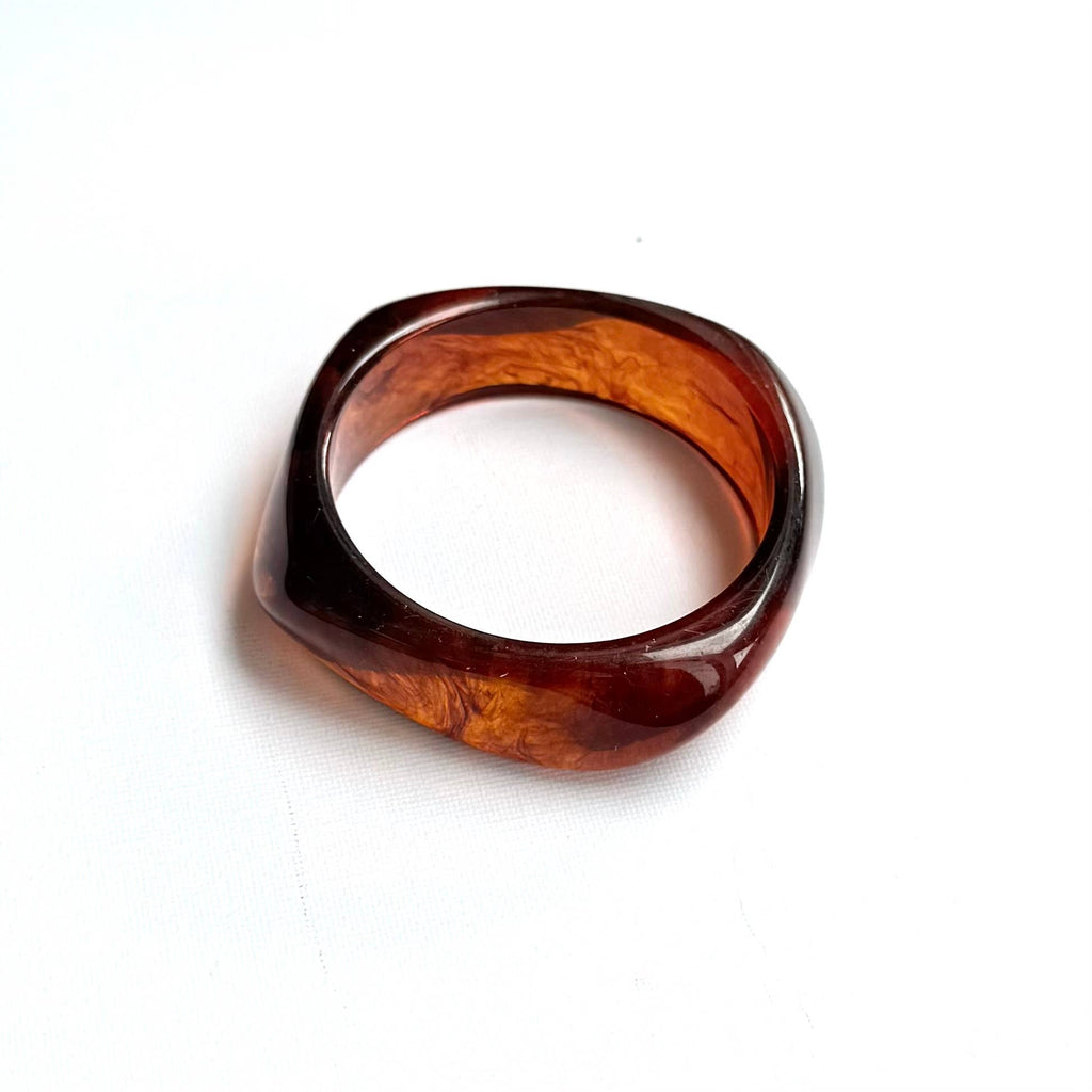 Swirl Acrylic Bangle: Amber Flame