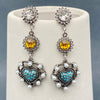 Vintage Heart Charm Dangle Earrings