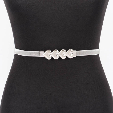 Retro Heart Stretch Belt: Rainbow