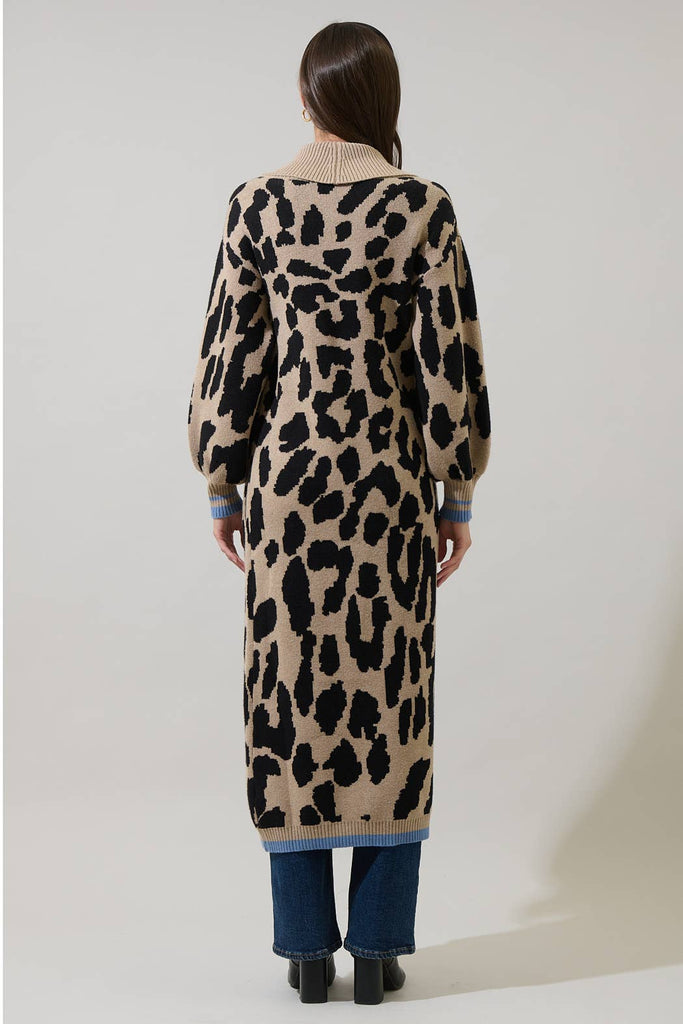 City Cat Leopard Duster Cardigan