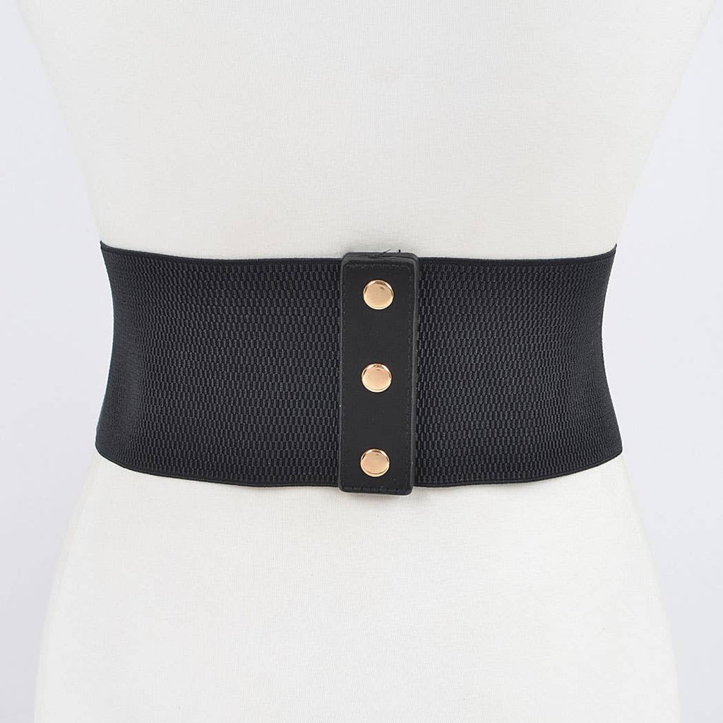 Multi Buckles Elastic Belt: Cobalt