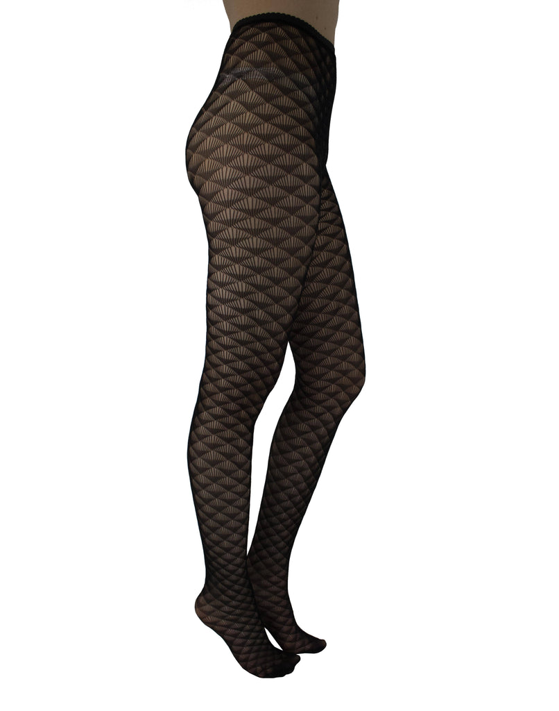 Deco Net Tights: 16-18 / Black: XL