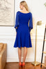 Blouson Sleeved Royal Dress