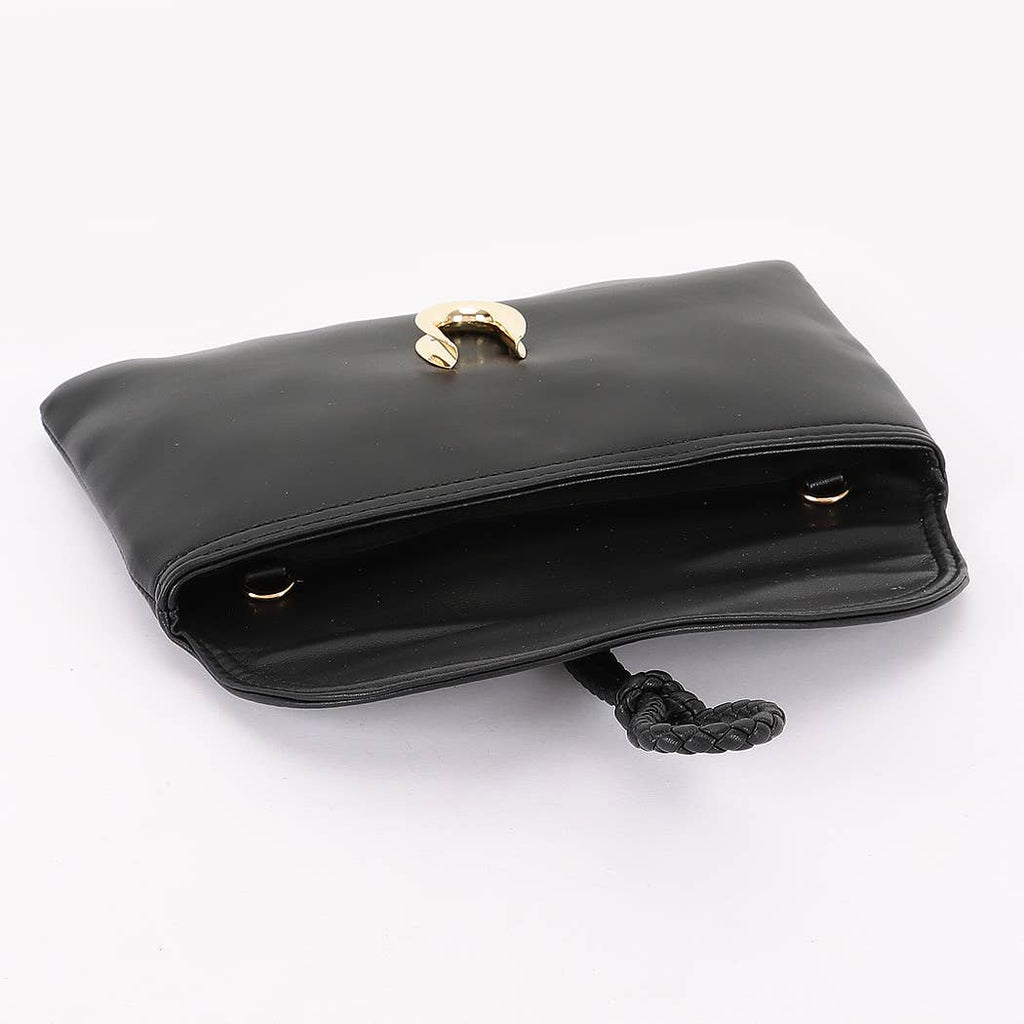 Vegan Leather Envelope Clutch Bag: Cinnamon