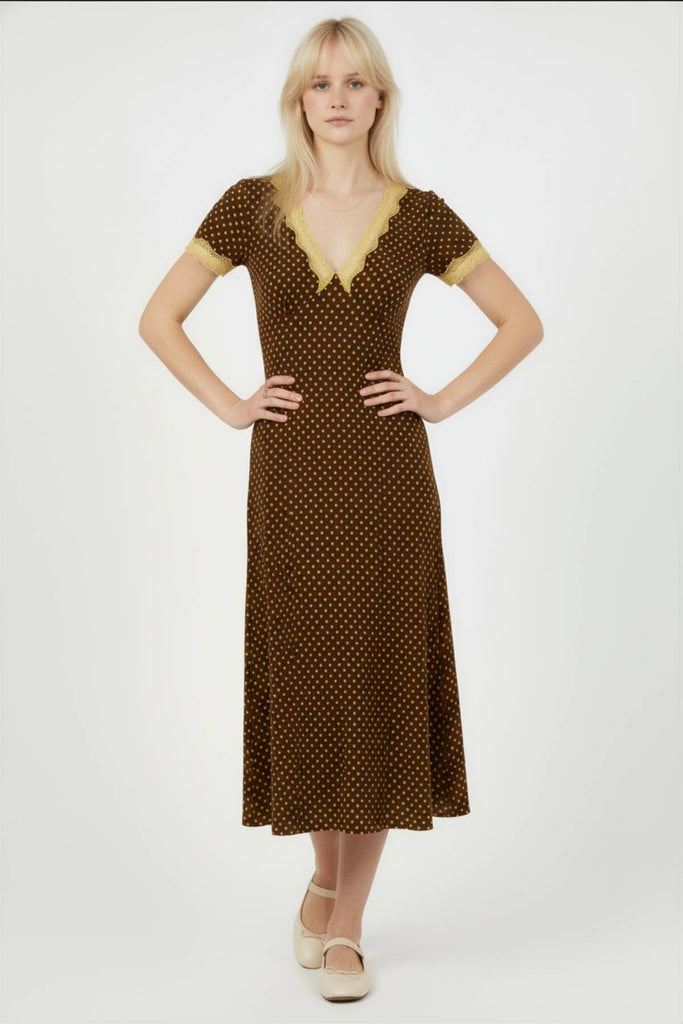 Bonnie Vintage Dots Knit Dress