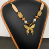 Wooden Beads Butterfly Necklace