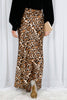Leopard Print Bias Cut Satin Maxi Skirt